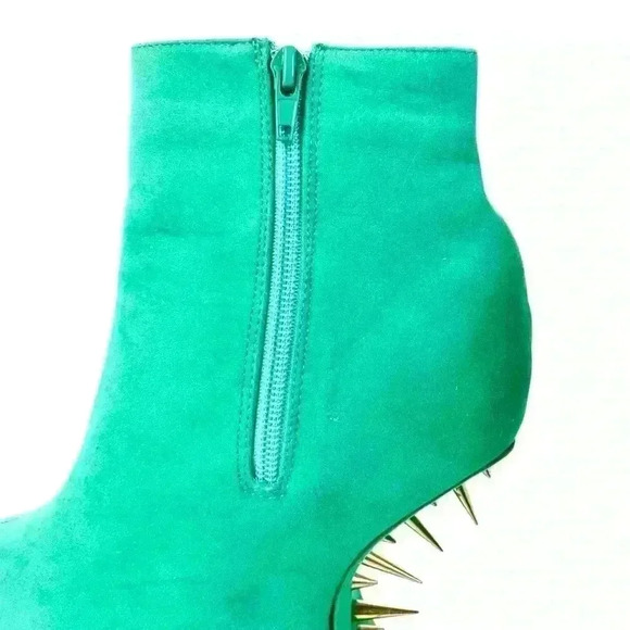 🔥Redkiss Heelless Green Studded Wedge  Ankle Boots 6.5, Punkcore, Pastel Goth - Picture 11 of 16